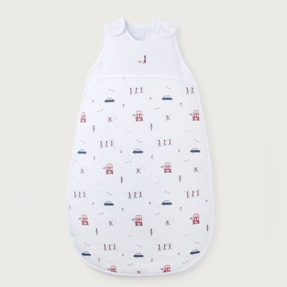 The White Company Kids Bag - White with Colorful Print London themed